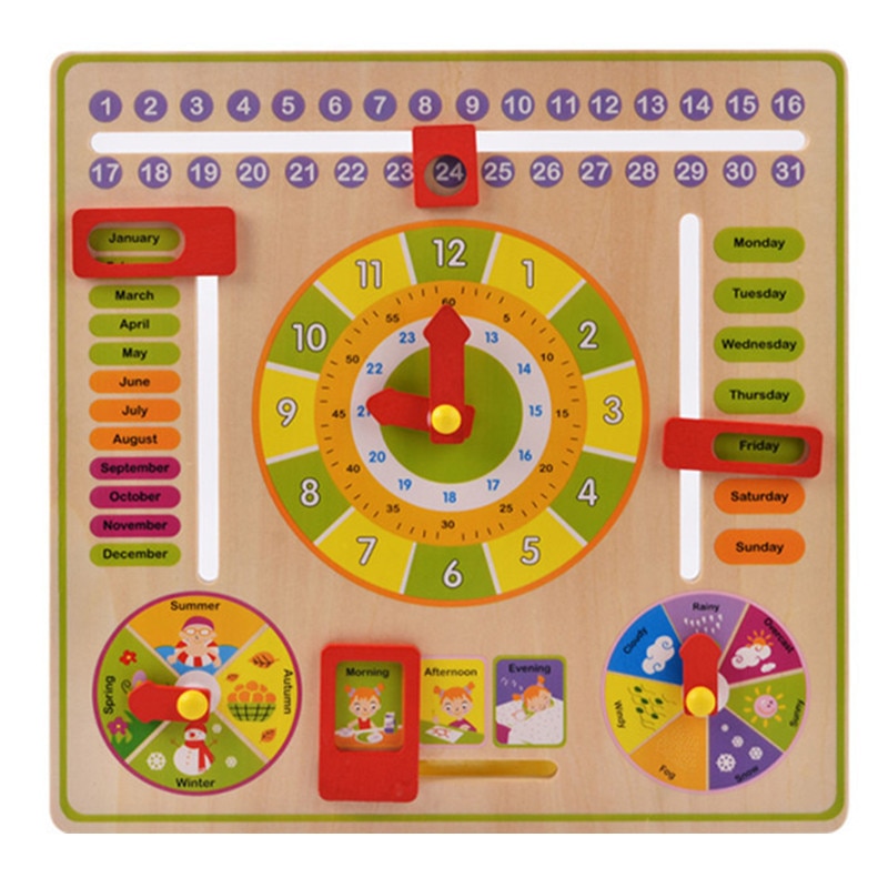 Kids Learning Clock Wooden Toy