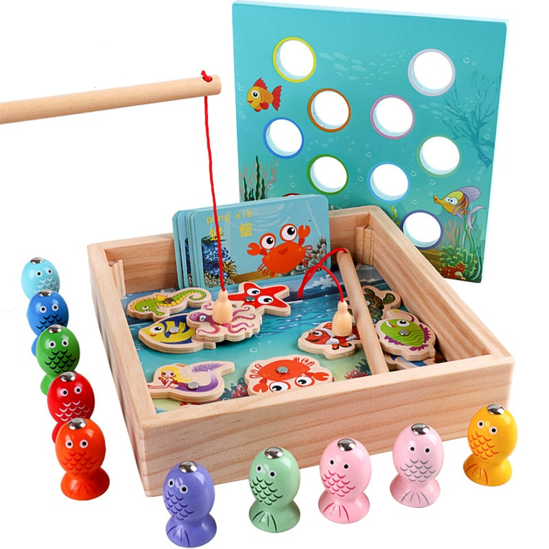 Kids Fishing Toy Wooden Educational Toy 