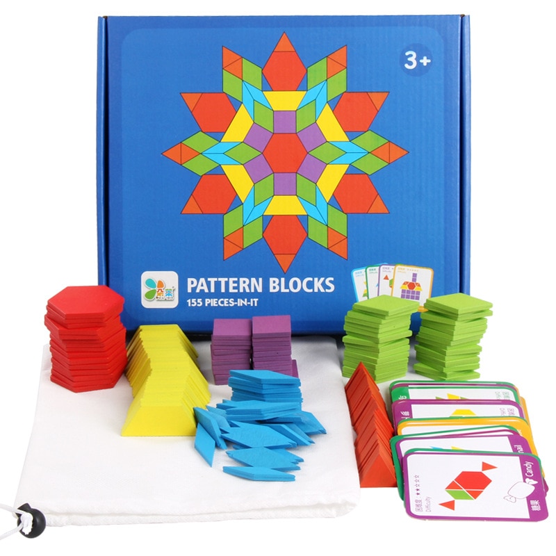 Pattern Blocks 155PCs Shape Puzzles