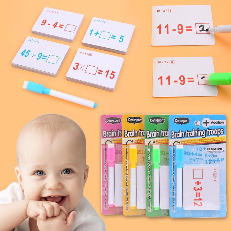 Math Flashcards with Erasable Pen