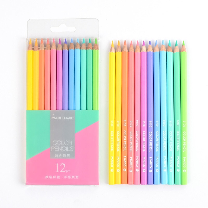 Pastel Colored Pencils Set (12/24Pcs)