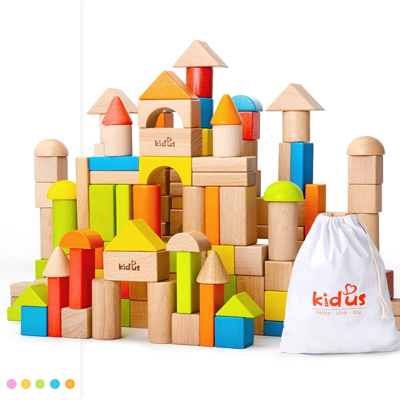 Wooden Bricks Kids Building Toy (80Pcs)