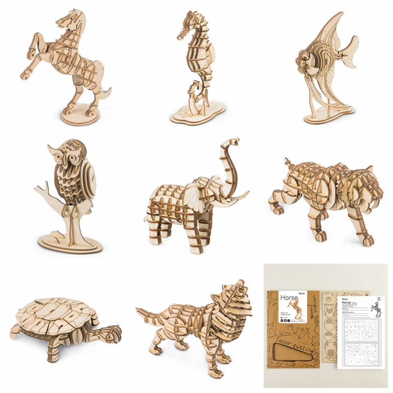 Wooden Animal Puzzle 3D Assembly Toy