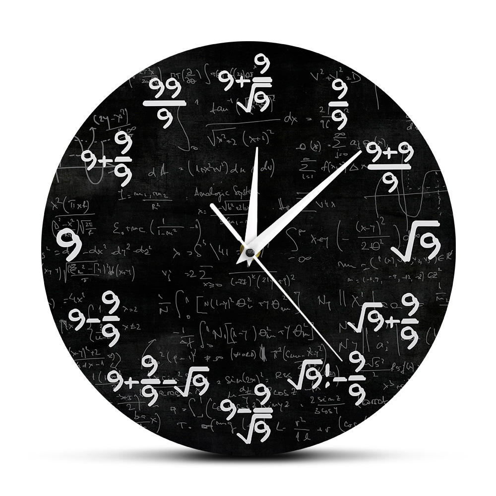 Math Clock Equations Wall Clock