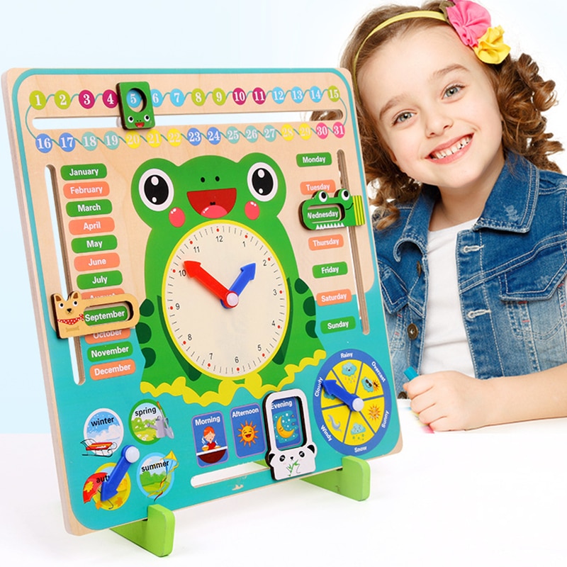 Toy Clock Wooden Teaching Aid