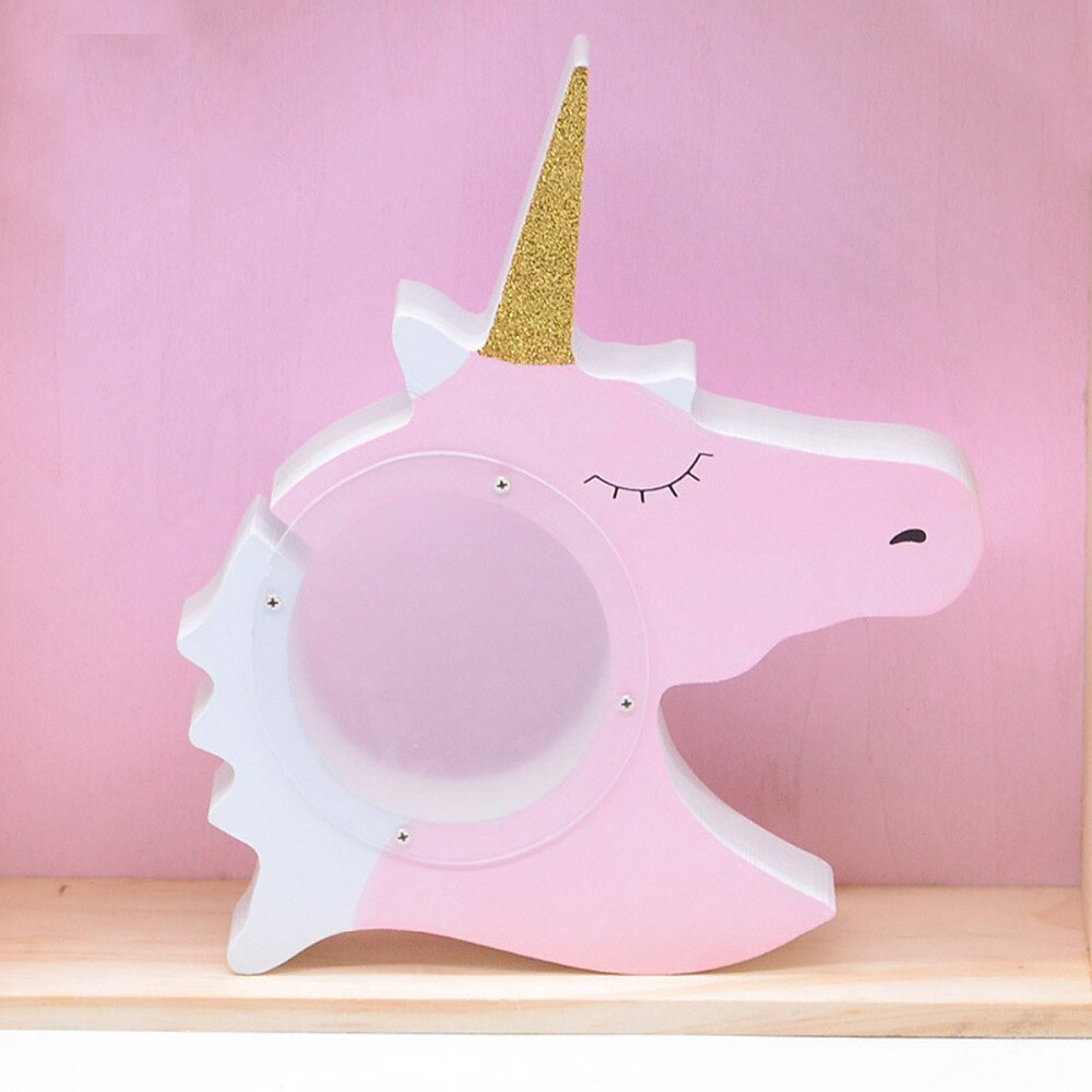 Unicorn Piggy Bank Wooden Coin Bank