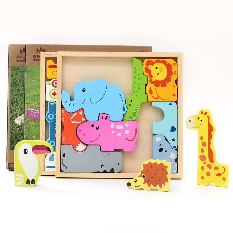 Wooden Puzzle For Kids 3D Animals