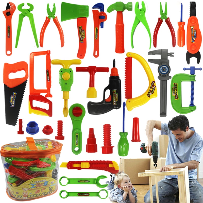 Toy Tools Kids Boys Pretend Play (Set of 34)