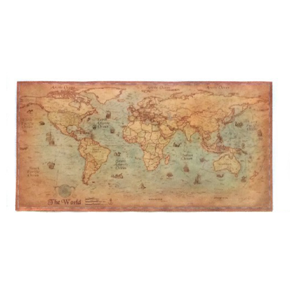 World Map Poster Retro Wall Decor