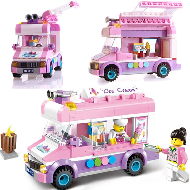 Toy Blocks Set Ice Cream Pizza Truck