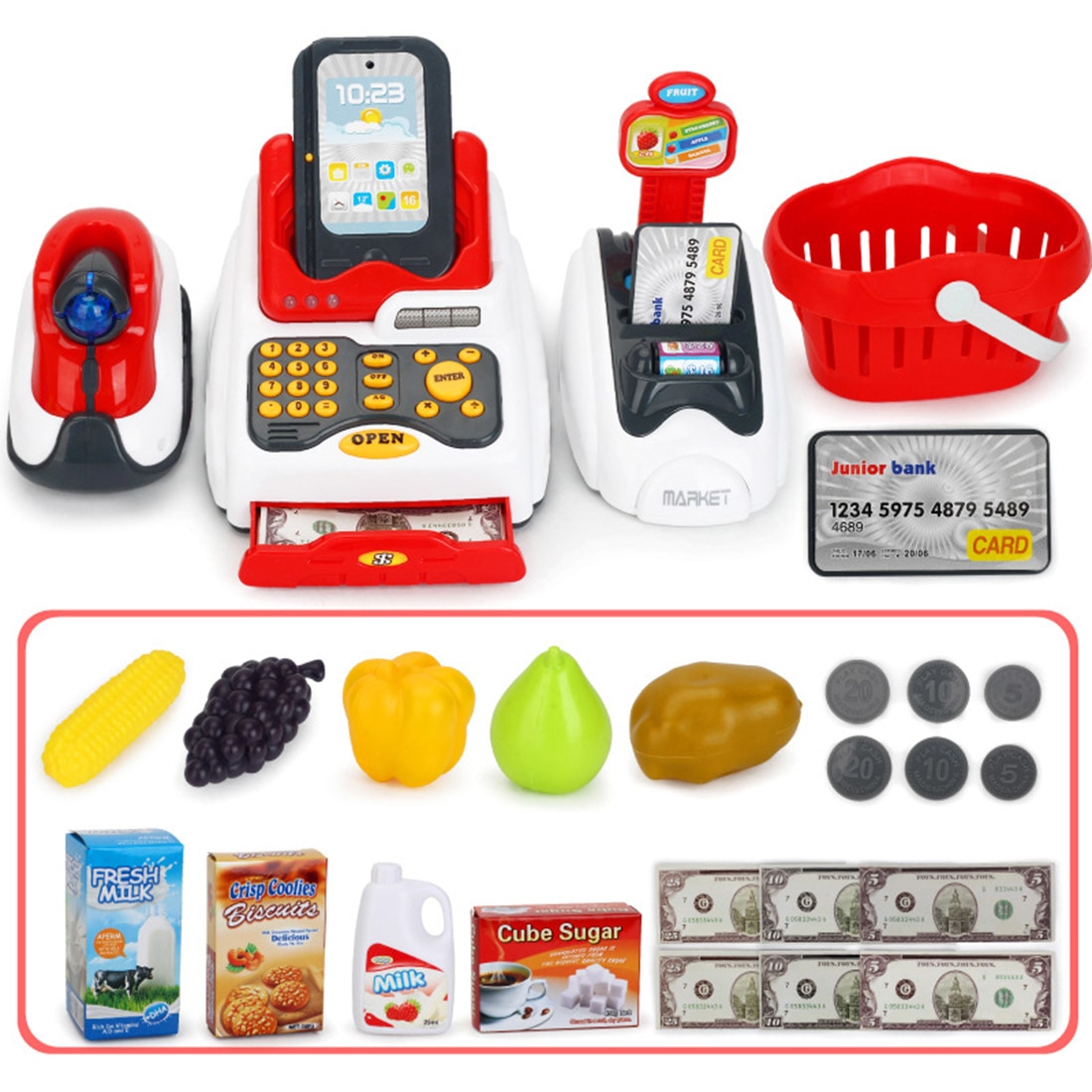 Kids Cash Register Pretend Play Set