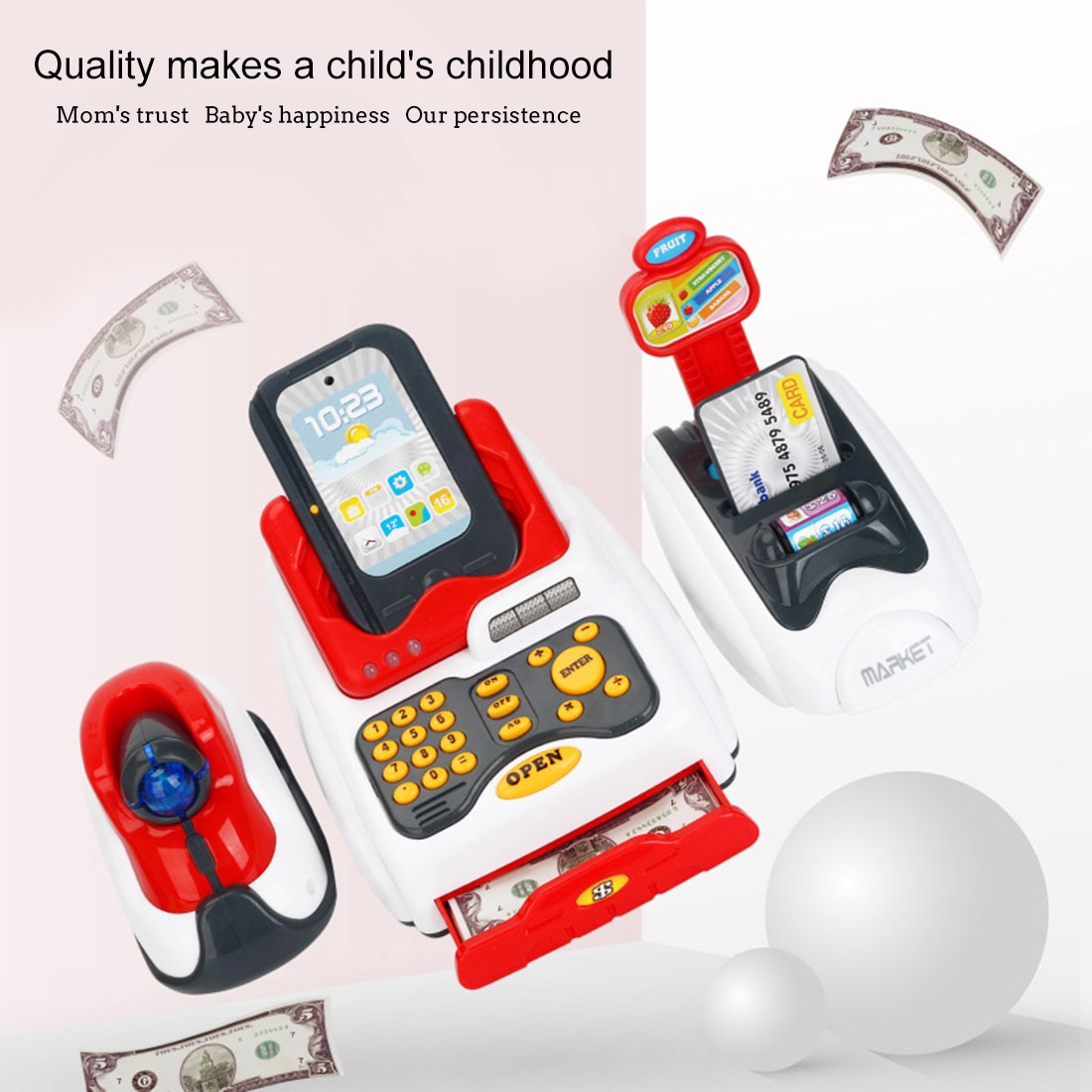 Kids Cash Register Pretend Play Set