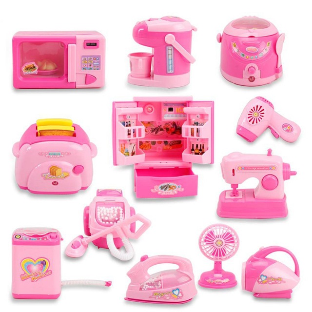 Mini Play Kitchen And Home Appliances (Set of 12)