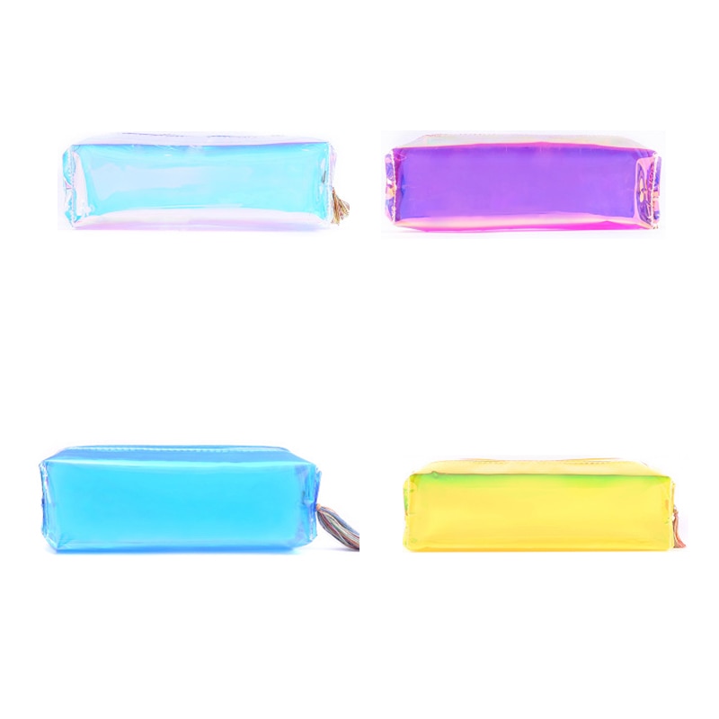 Zippered Clear Holographic Pencil Case