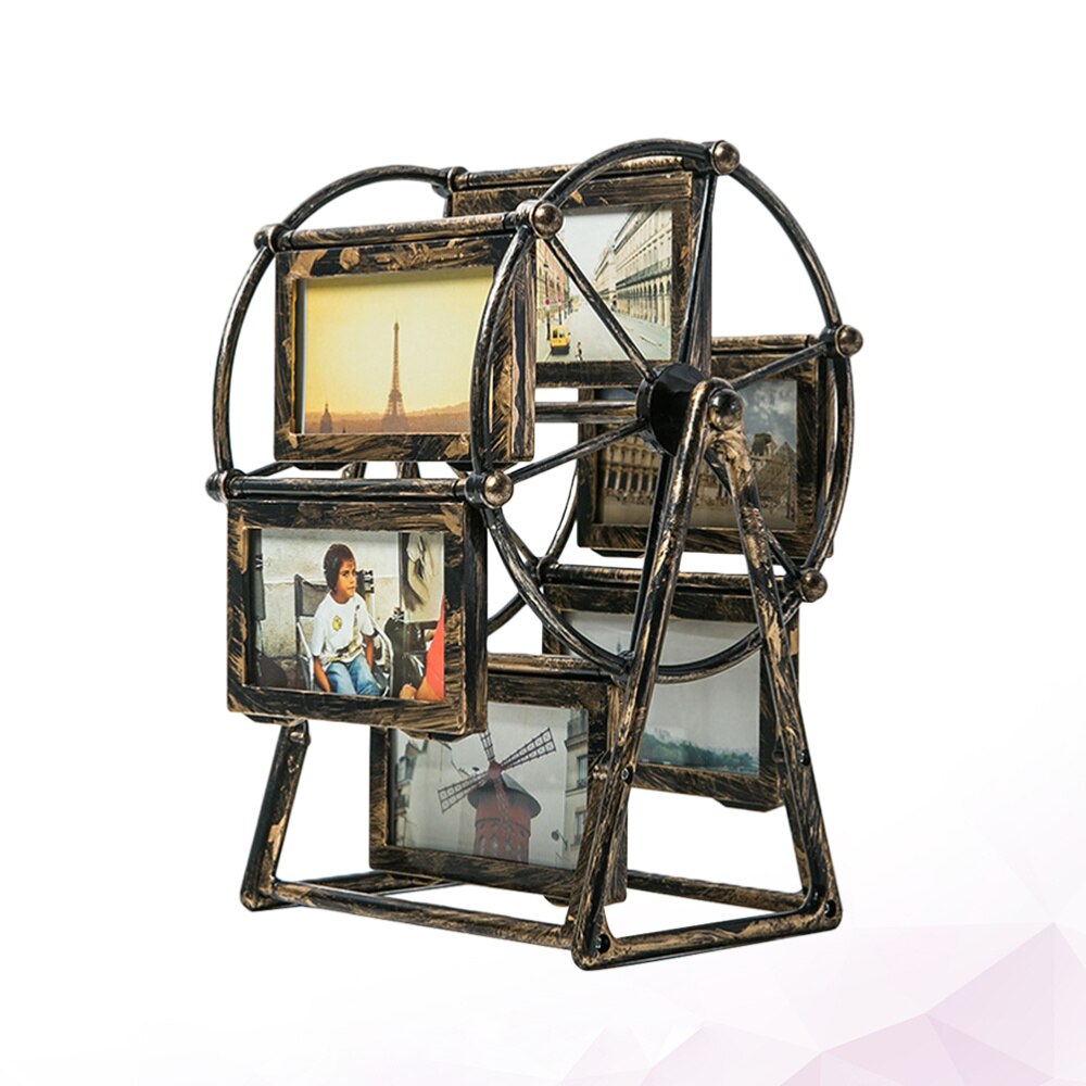 Six Frame Iron Wheel Photo Frame