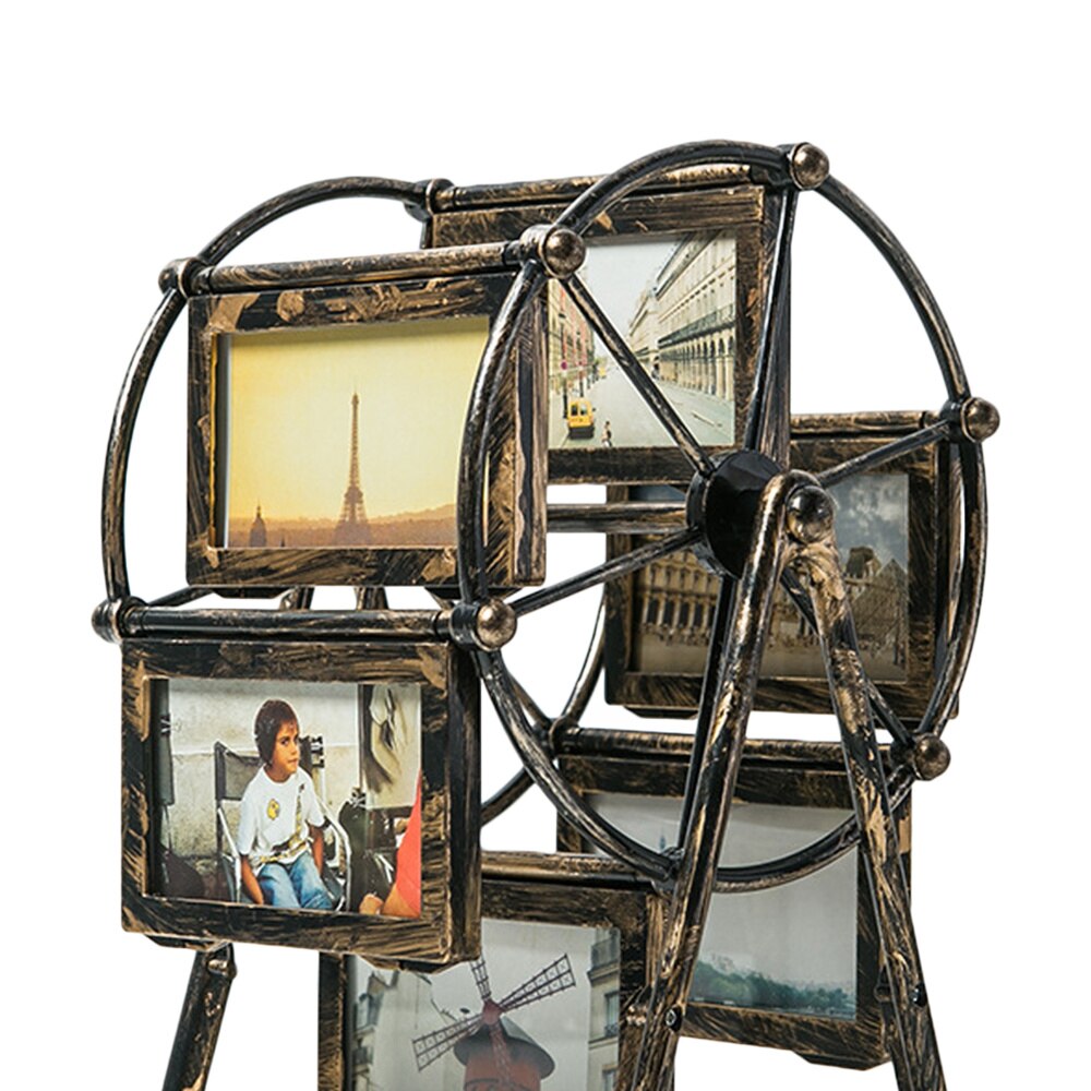 Six Frame Iron Wheel Photo Frame