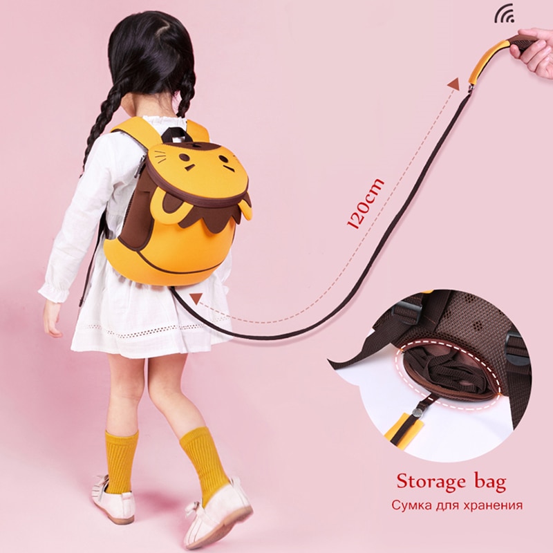 Kids 3D Lion Animal Backpack Leash