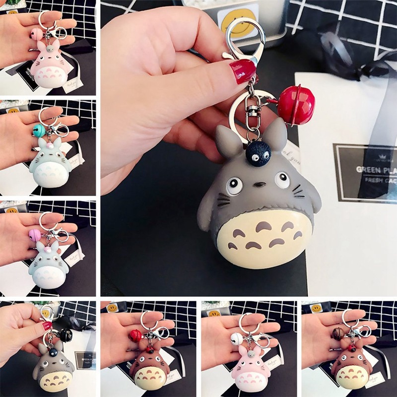 Resin Totoro Keychain with Bell