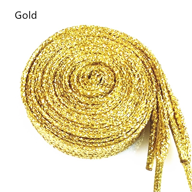 Sparkly Polyester Flat Glitter Shoelaces