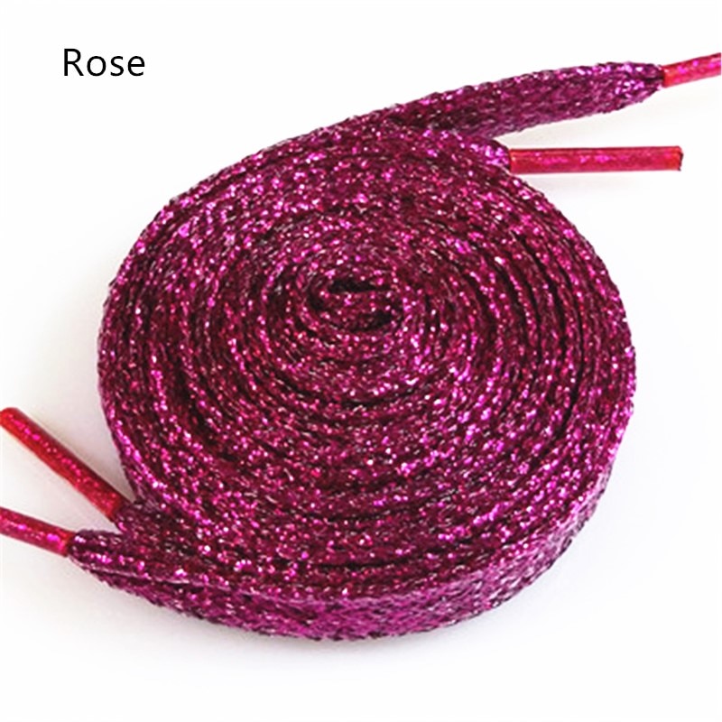 Sparkly Polyester Flat Glitter Shoelaces