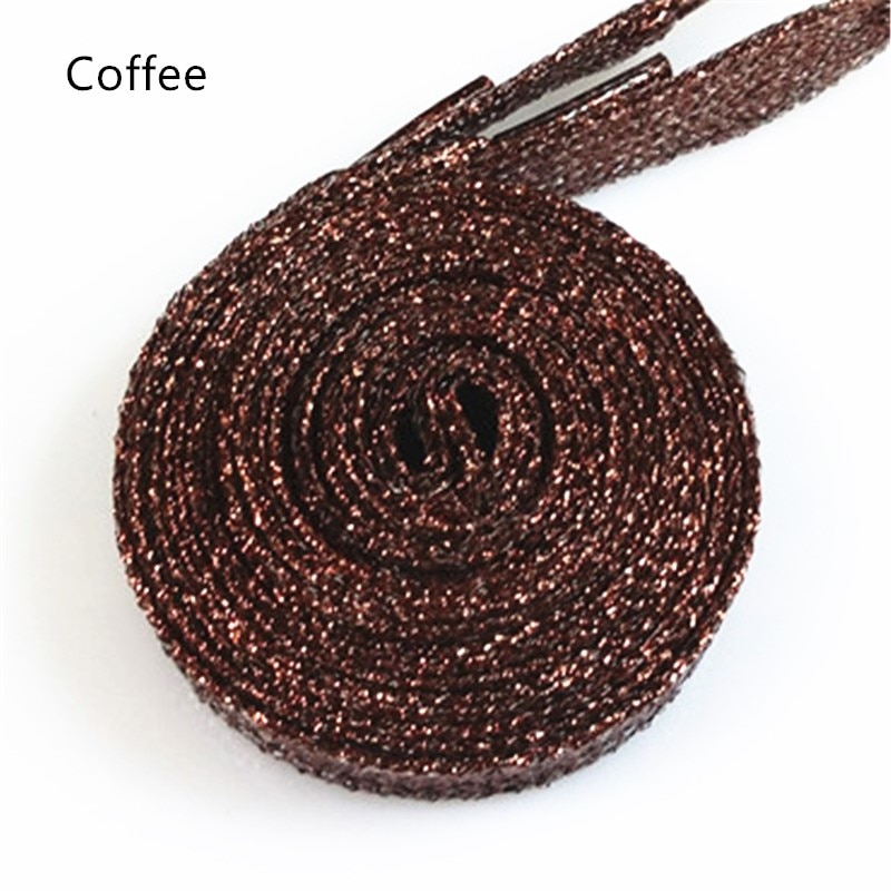 Sparkly Polyester Flat Glitter Shoelaces