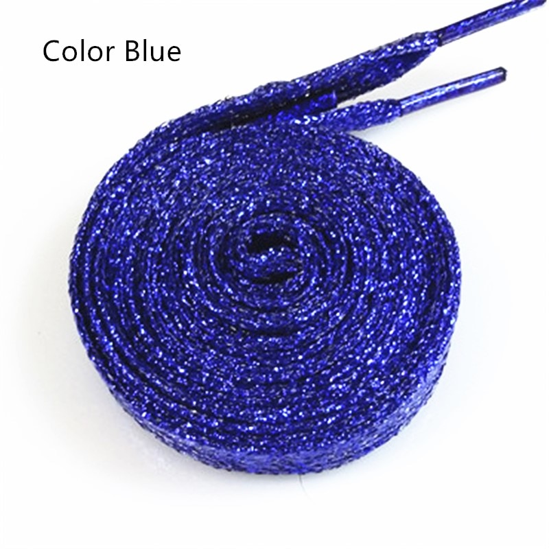 Sparkly Polyester Flat Glitter Shoelaces