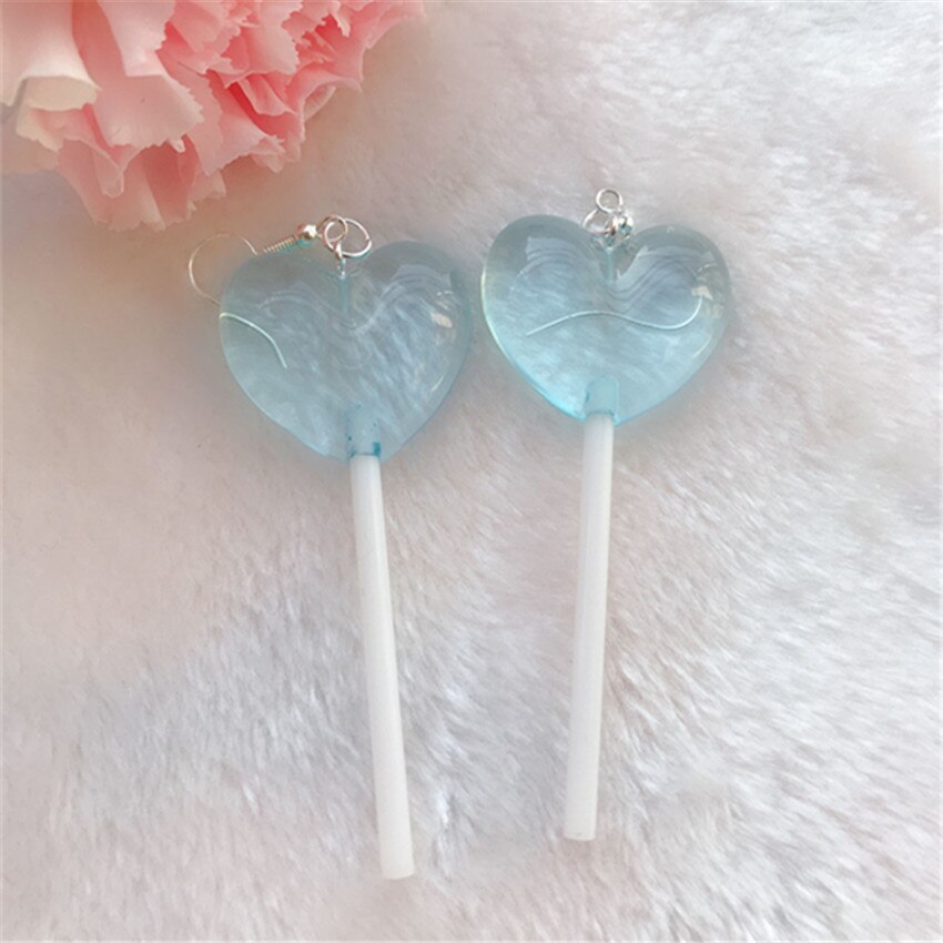 Heart Lollipop Earrings Cute Drop Earrings