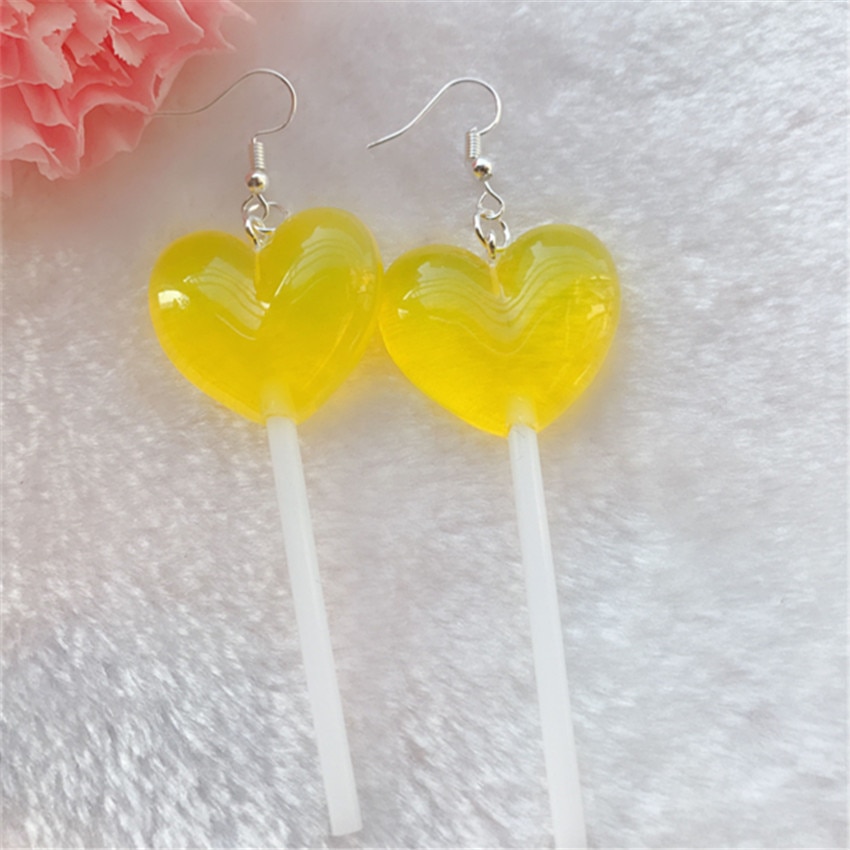 Heart Lollipop Earrings Cute Drop Earrings