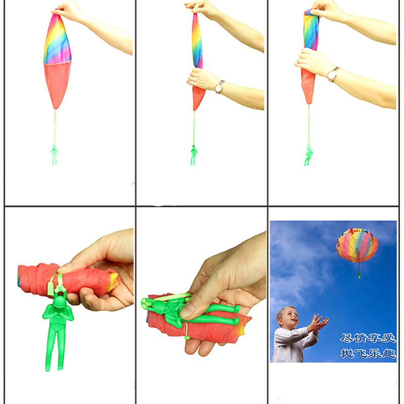 Kids Hand Throwing Soldier Parachute Toy