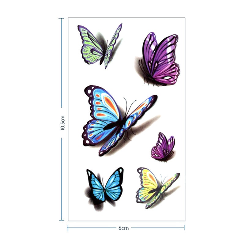 Temporary Butterfly Tattoo 3D Sheet