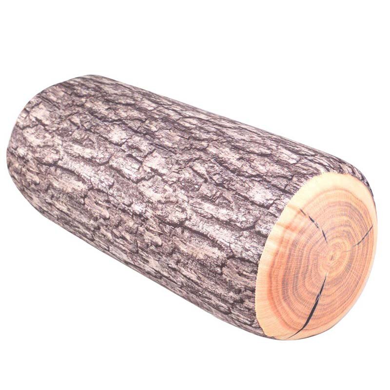 Wood Pillow Realistic Log Cushion