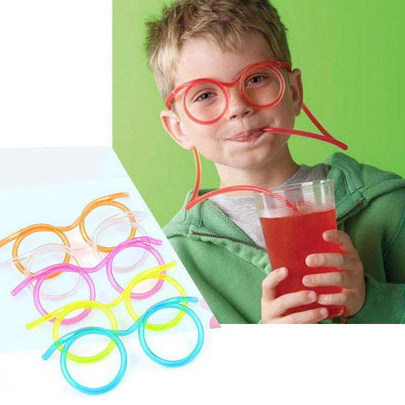 Drinking Eyeglass Straw Funky Drinking Tool