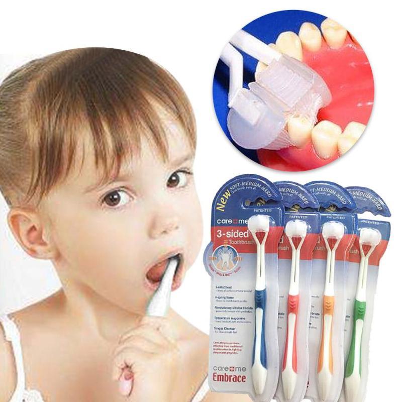 Three Sided Toothbrush Kids Oral Hygiene