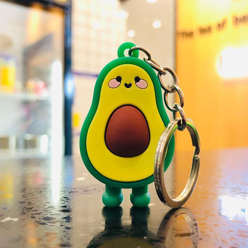 Avocado Keychain Rubber Accessory