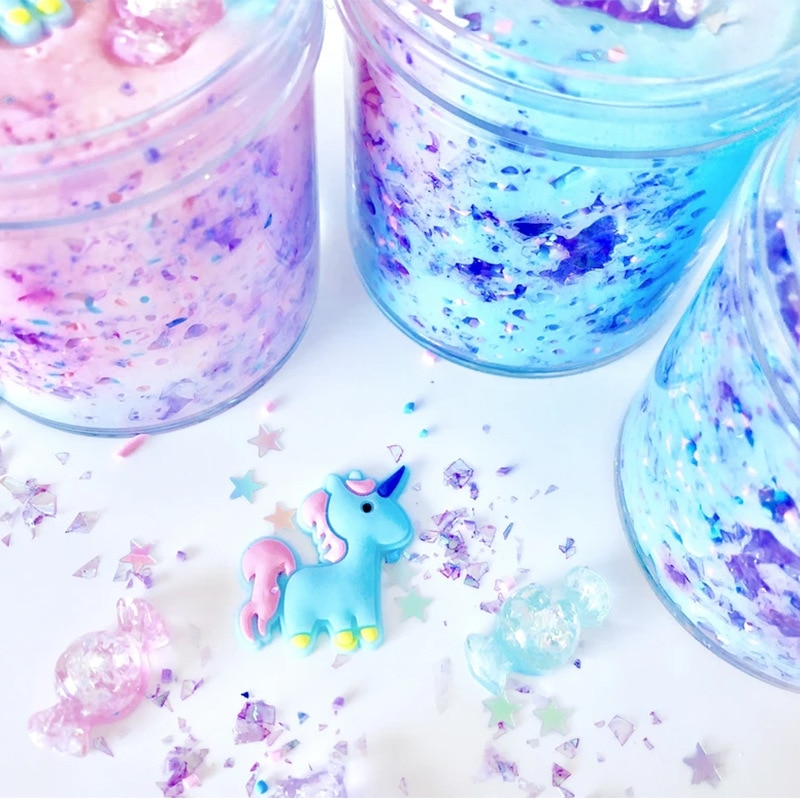 Unicorn Slime Puffy Slime with Glitters