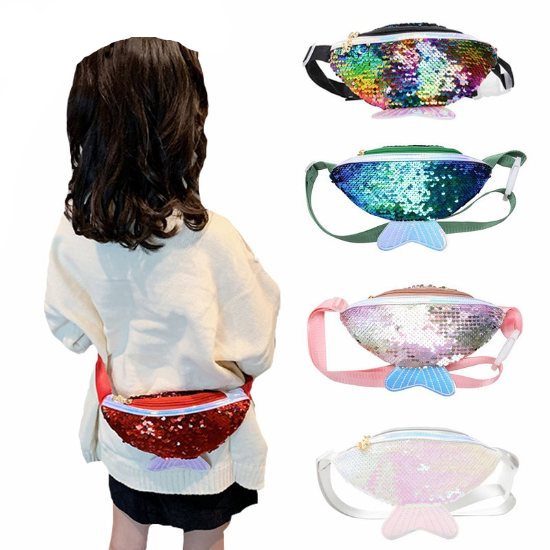 Little Girl Fanny Pack Mermaid Sequin Waist Bag