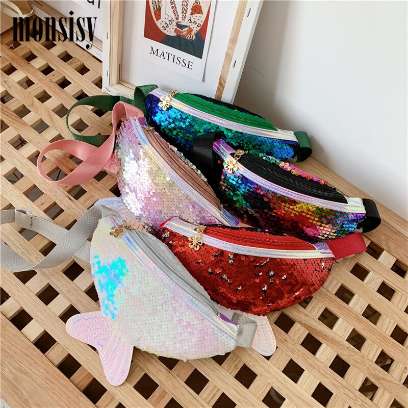 Little Girl Fanny Pack Mermaid Sequin Waist Bag