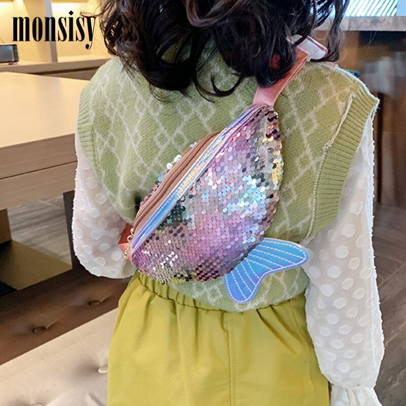 Little Girl Fanny Pack Mermaid Sequin Waist Bag