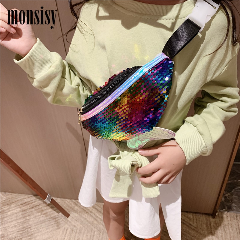 Little Girl Fanny Pack Mermaid Sequin Waist Bag