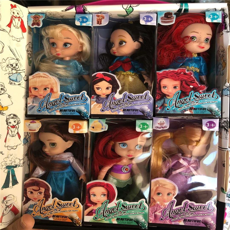Mini Disney Princess Dolls Set of 6