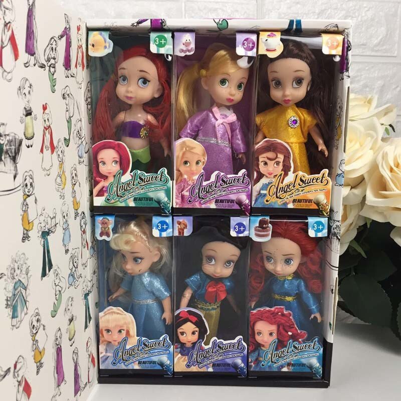 Mini Disney Princess Dolls Set of 6