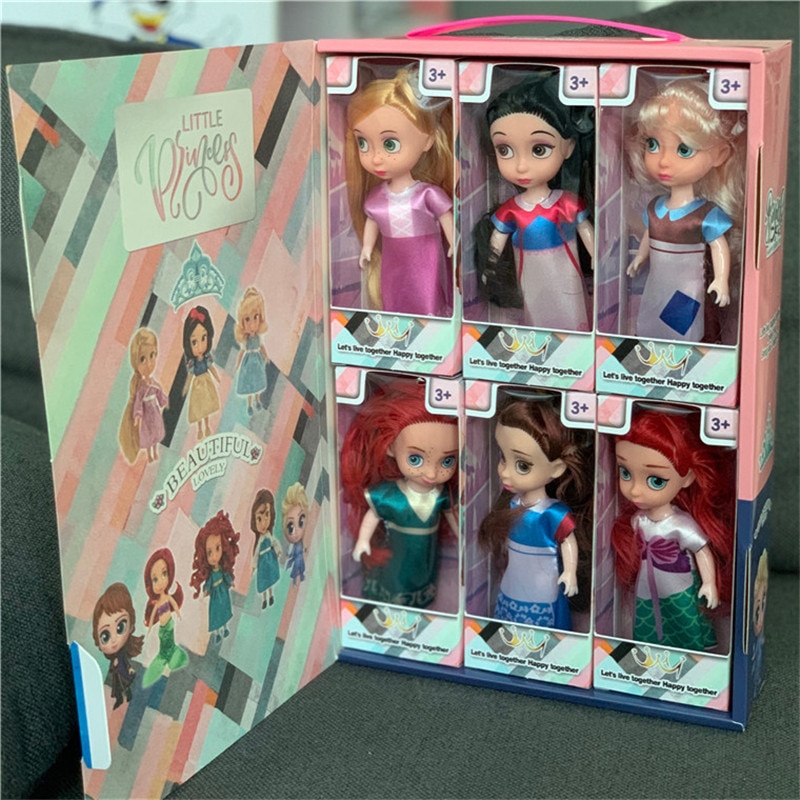 Mini Disney Princess Dolls Set of 6