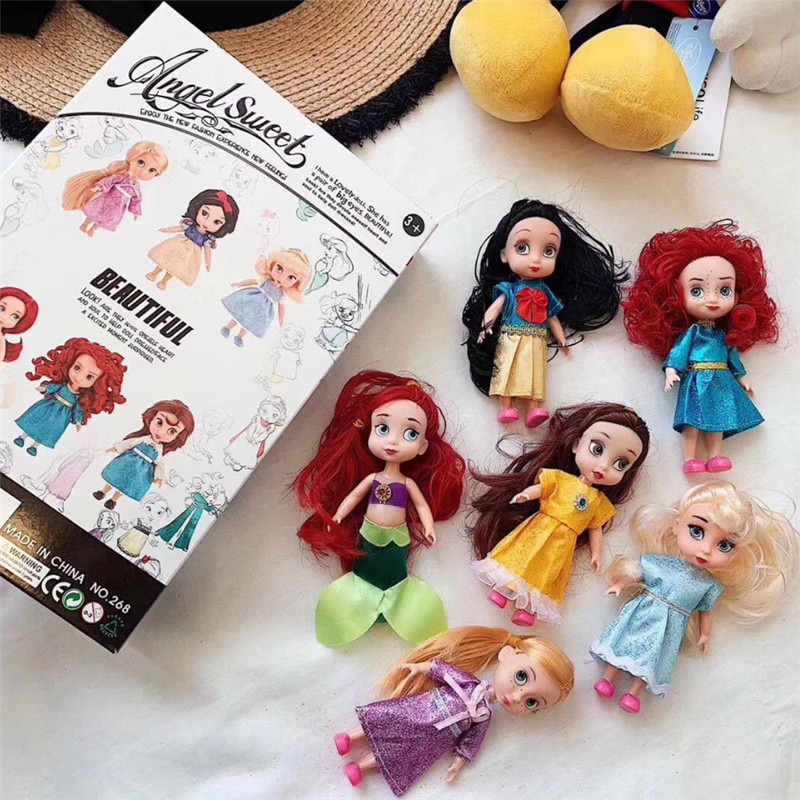 Mini Disney Princess Dolls Set of 6