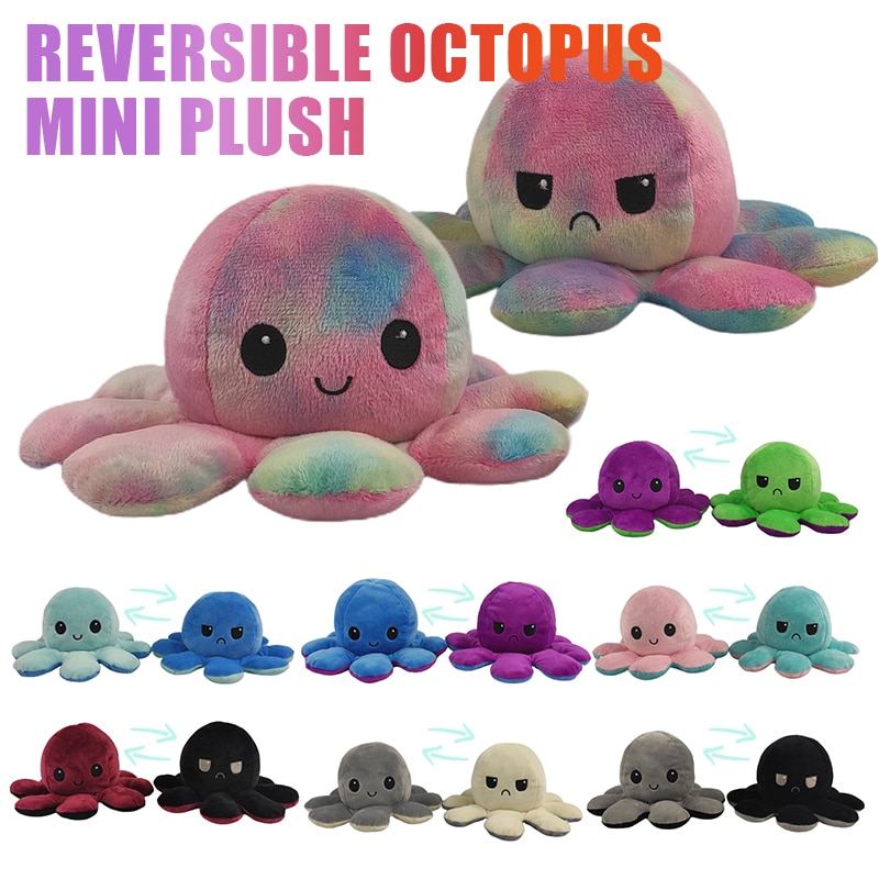 Stuffed Octopus Cute Reversible Pillow
