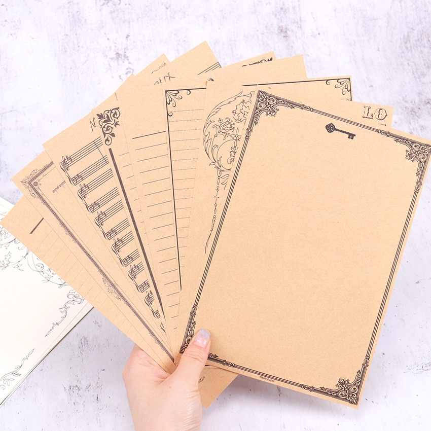 Letter Stationery 8-Piece Vintage Papers