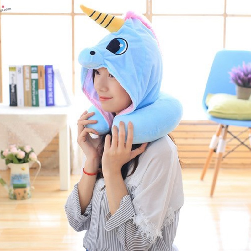 Hoodie Neck Pillow Cartoon Cushion