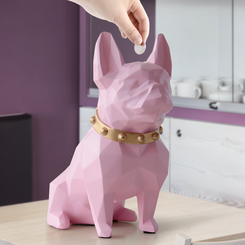 Dog Piggy Bank Coin Storage Figurine
