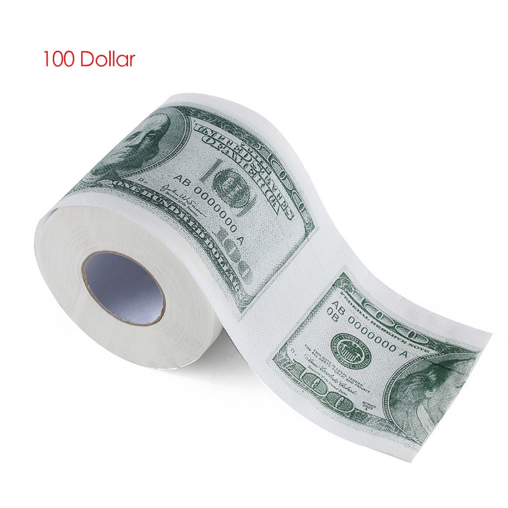 Money Toilet Paper 100 Dollar Bill Design