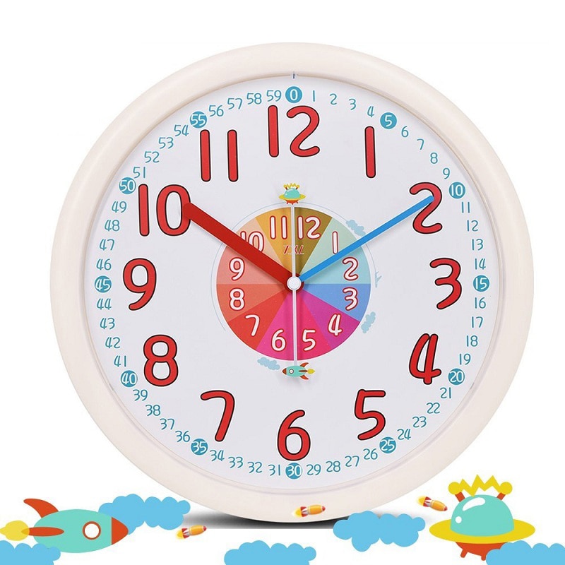 Kids Wall Clock Non-Ticking Clock