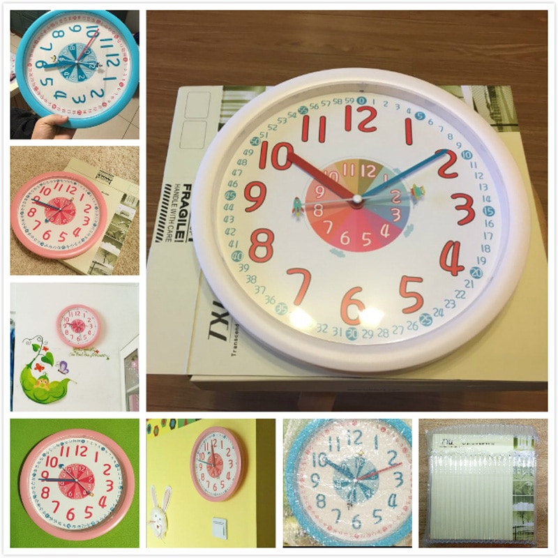 Kids Wall Clock Non-Ticking Clock